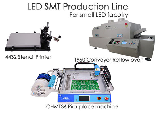 Обломок Mounter производственной линии CHMT36 СИД SMT, принтер восковки, печь T960 Reflow, для небольшой фабрики