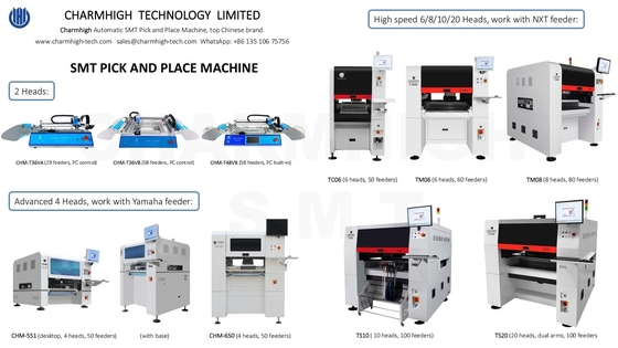 Charmhigh 2025 Все модели 10 типов SMT Pick and Place Machine 2,4,6,8,10, 20 голов Производство ПКБА