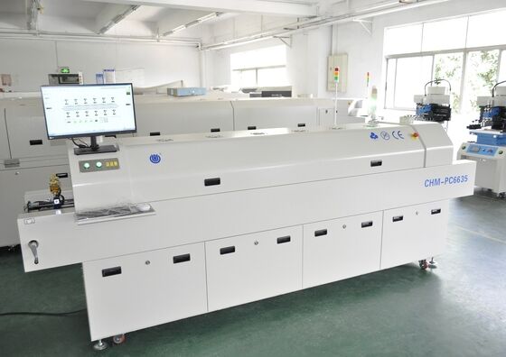 CHM-PC6635 Бессвинцовая перекачивающая печь с ПК-контролем 6 температурных зон и нагревательной зоной 2200*350 мм для SMT-полей