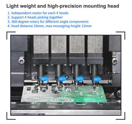 Настольная SMT машина для установки компонентов Genius 4 Heads CHM-650 с 50 питателями