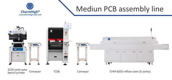 Semi-auto SMT Assembly Line with 6-Head TC06 Pick and Place