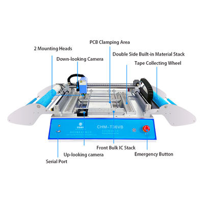 Двусторонняя сборка SMT CHMT36VB Настольная машина для установки компонентов 58 питателей
